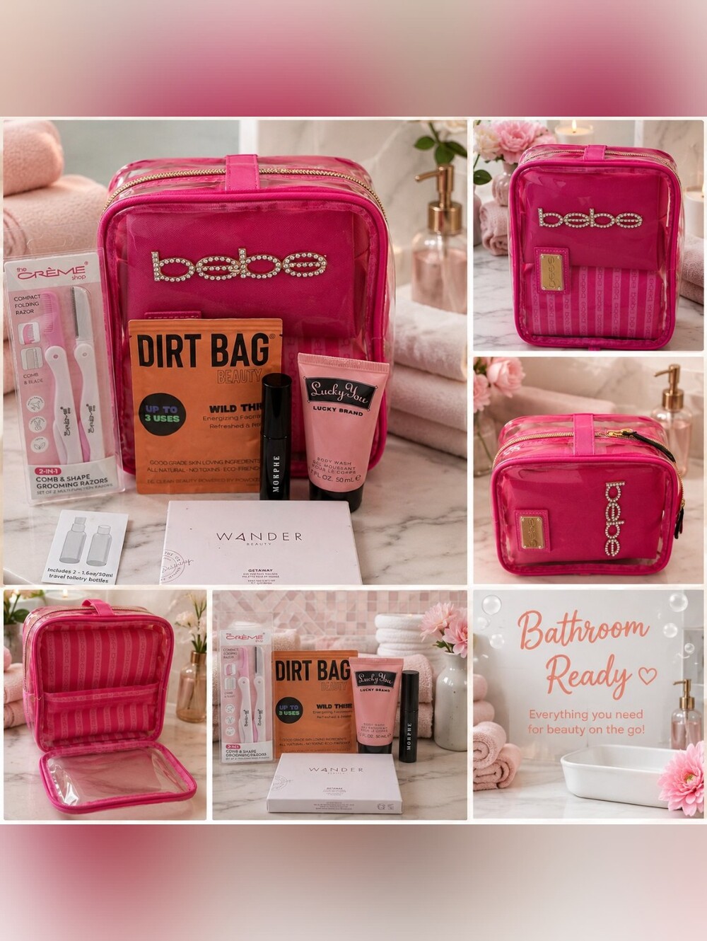 💕 Bebe Pink Travel Beauty Bag & Beauty Bundle 💕